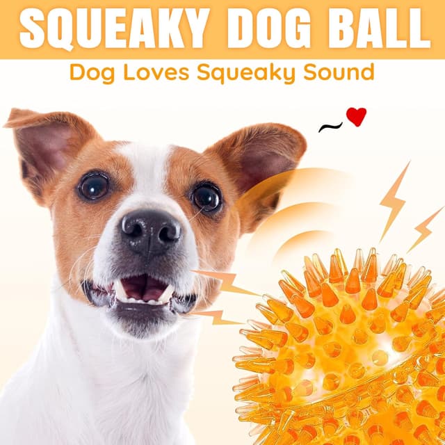Thumbnail 5 de Ousiya 65 mm spiky squeaky dog balls 6-pack