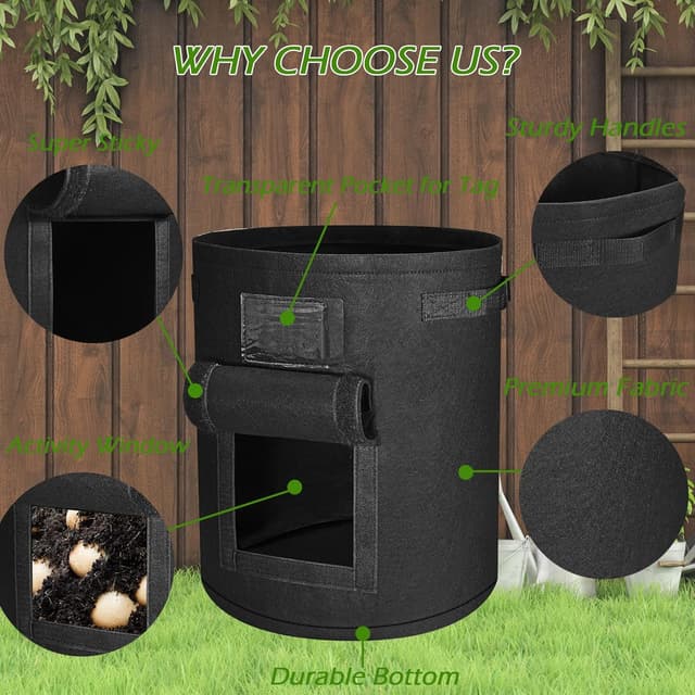 Thumbnail 2 de Plant Grow Bags 15 Gallon 5 Pack