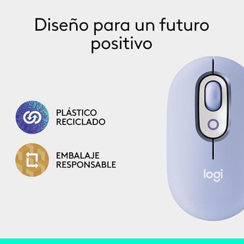 Thumbnail 8 de Logitech POP Mouse lila — ratón inalámbrico Bluetooth compacto