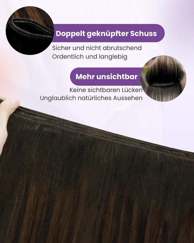 Detalle de LaaVoo Tressen Echthaar Extensions 50 cm