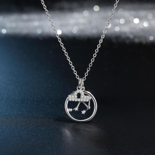 Detalle 1 de Qings Horoscope Pendant Libra CZ Necklace