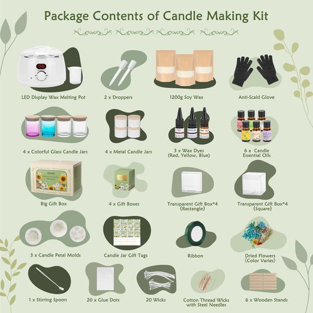 Detalle 2 de ZEROMX Kerzen Selber Machen Set 1200 g