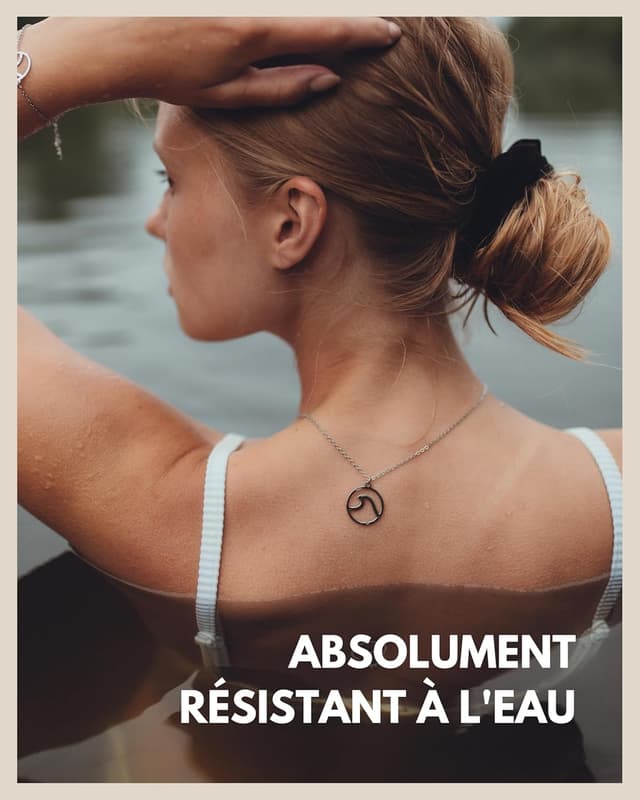 Detalle de Good.Designs Collier pour femme avec pendentif vague rond, 45 cm