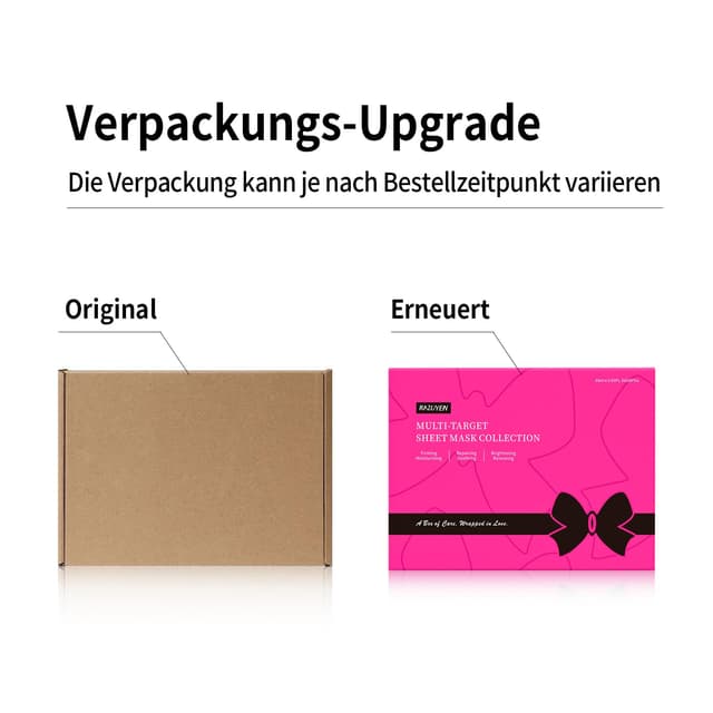 Detalle 2 de RAZUYEN Gesichtsmasken-Set mit Peptiden, Vitamin C und Panthenol B5 (9 Sheet Masks) – Anti-Aging & beruhigende Pflege