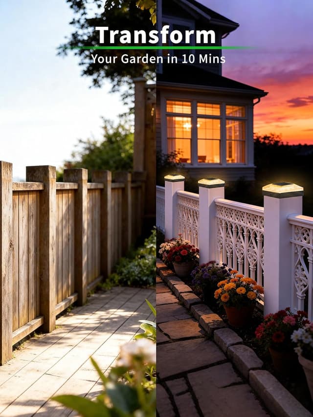 Detalle 2 de ROMANJOY 4x4 Solar Post Lights (4 Pack) with 3 Colours & 2 Brightness Levels