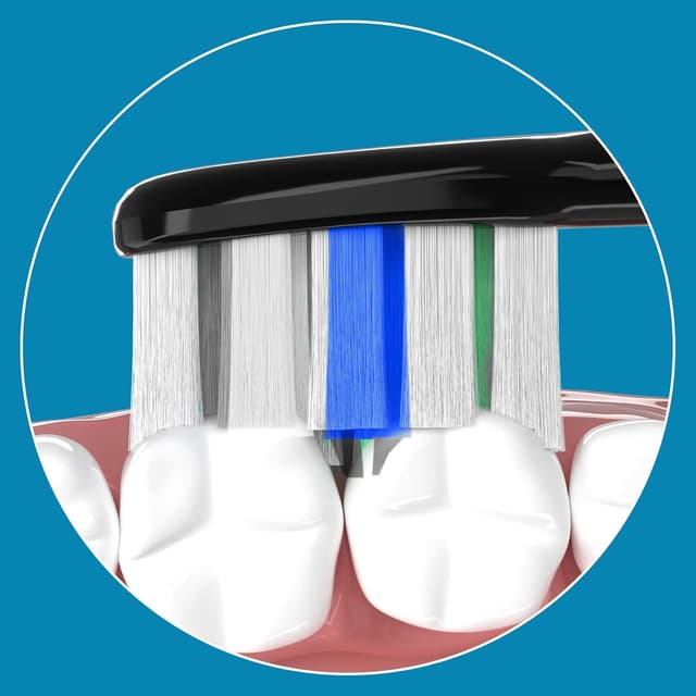 Detalle de Lächen Standardbürstenkopf S131 (schwarz) – 4 Stück, passend für Lächen E-Zahnbürsten