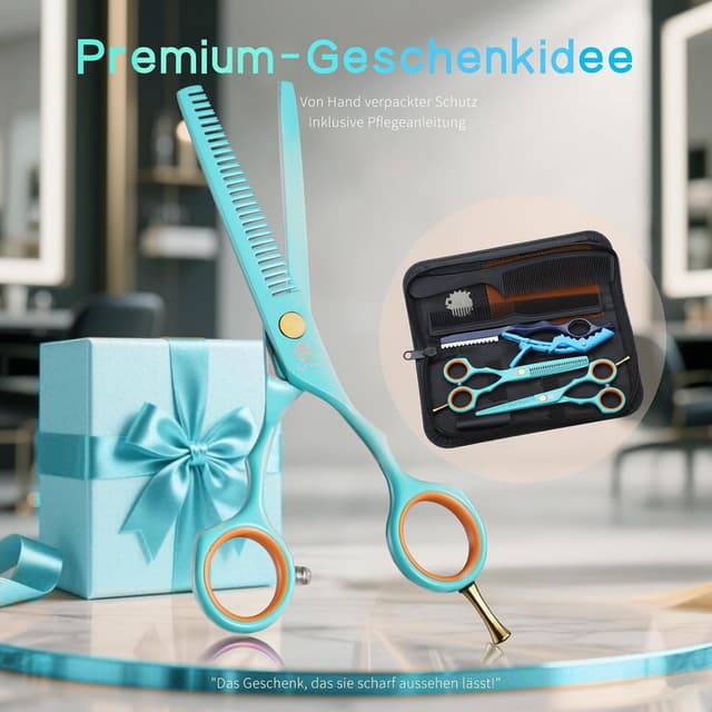 Thumbnail 6 de Purple Dragon Haarschere 5,5 Zoll & Effilierschere-Set (grün) aus 440C Edelstahl