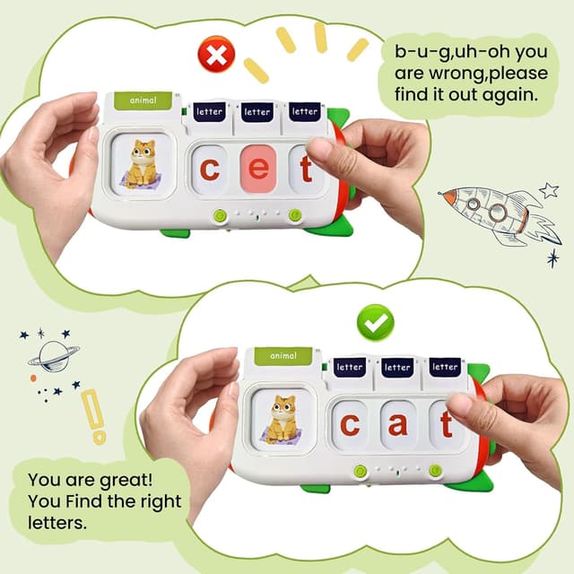 Thumbnail 6 de HUBFIVY Talking Flash Cards (Ages 2–8) — 107 CVC and Sight Word Learning Cards