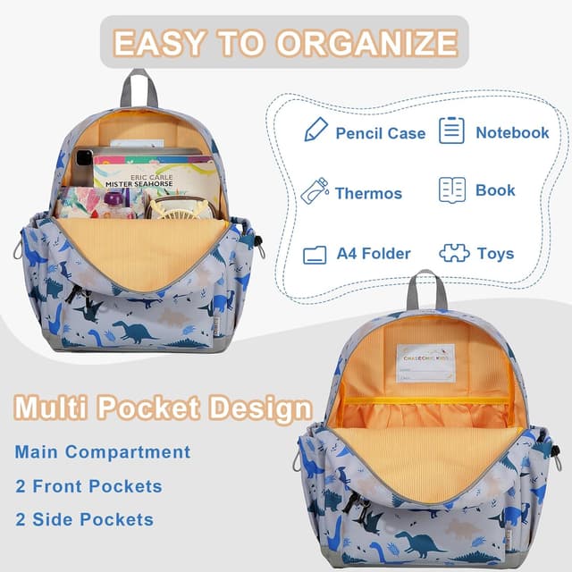 Detalle de Chase Chic Toddler Backpack for Boys & Girls (13L) for Daycare, Preschool & Kindergarten