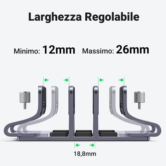 Detalle de UGREEN Supporto Verticale 3 Slot regolabile per laptop (fino a 15,6”)