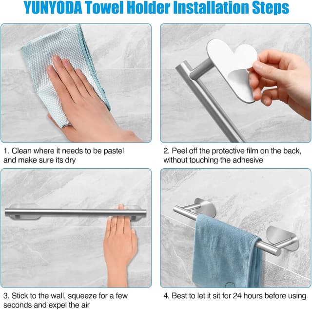 Thumbnail 4 de YUNYODA Juego de toalleros 40cm autoadhesivo