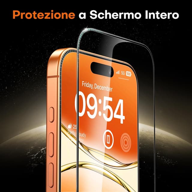 Thumbnail 6 de TOCOL Pellicola Vetro Temperato per iPhone 16 Pro Max con rimozione polvere, 9H e copertura completa (2 pezzi)