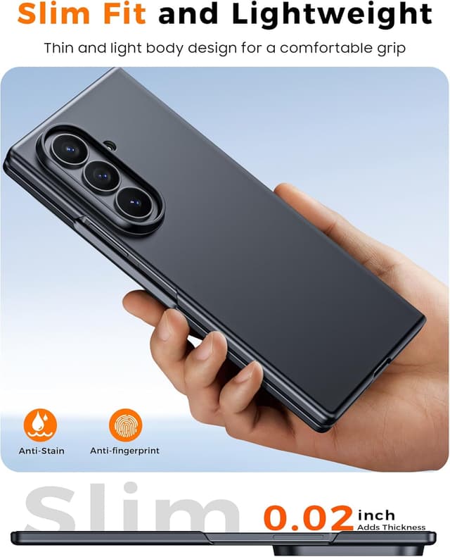 Detalle 2 de Vizvera case for Samsung Galaxy Z Fold 7 (2025) with built-in screen protector, black