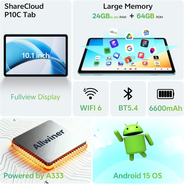 Detalle 2 de SHARECLOUD Tablet 10.1 inch 24GB RAM