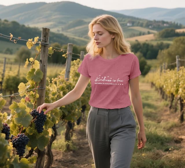 Detalle de Qskall Be Kind T Shirt, Kindness is Free