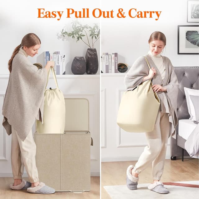 Detalle 2 de Lifewit Double Laundry Hamper 136L ⚙