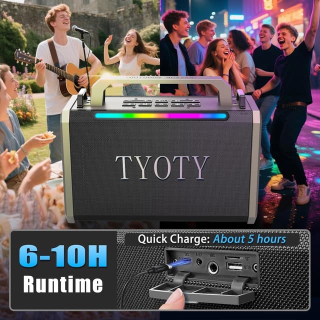 Thumbnail 5 de TYOTY Portable Bluetooth Speaker 80W