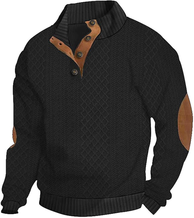 Detalle de QOSOQ Men's Casual Sweatshirt 1/4 Zip