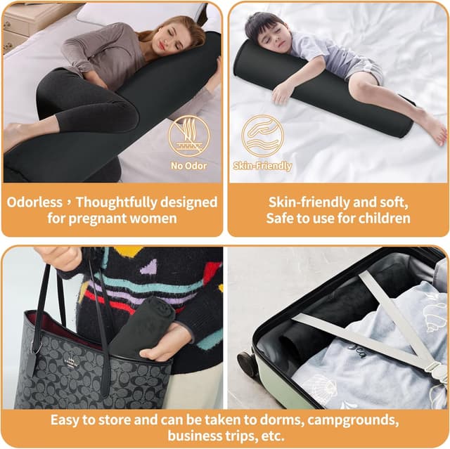 Detalle de EULANT Aufblasbares Seitenschläferkissen 120 x 20 cm