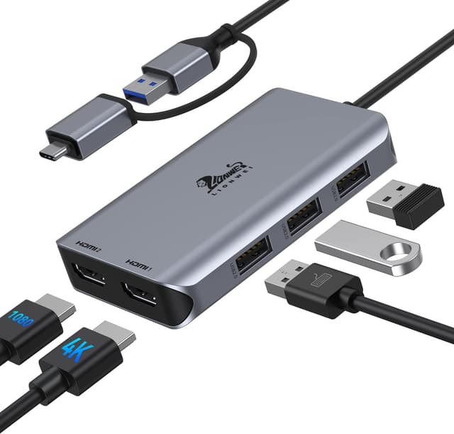 Detalle de LIONWEI USB 3.0 Docking Station Dual HDMI