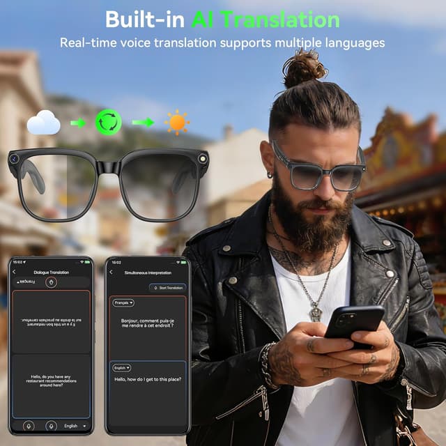 Detalle 2 de AI Smart Glasses with 8MP camera