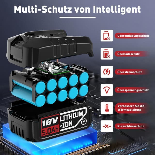 Thumbnail 2 de 18V 5.0Ah Ersatzakku für Bosch 18V Geräte