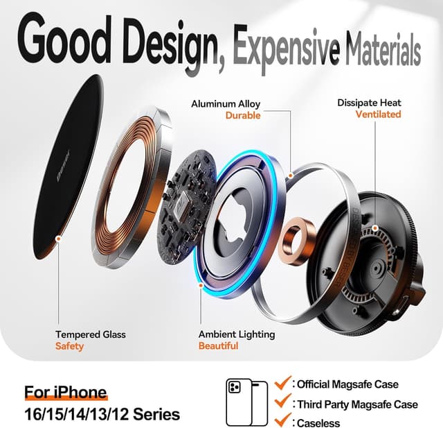 Thumbnail 4 de Beser A33 15W MagSafe Car Mount Charger