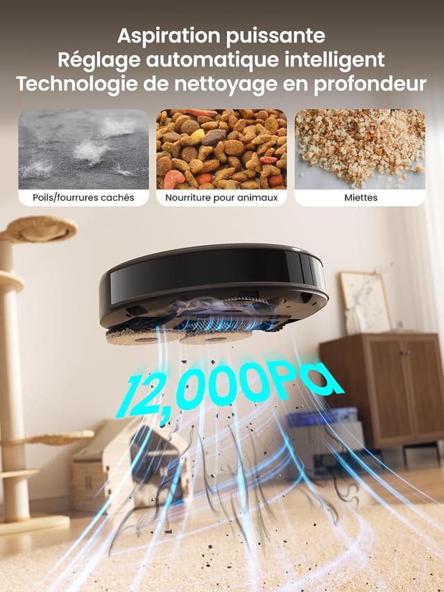 Detalle de Lefant M3 Robot Aspirateur Laveur 12 000 Pa avec station multifonctionnelle