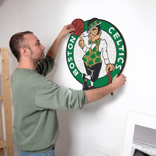 Detalle de Iconic Puzzles Boston Celtics – puzzle en bois Logo, taille S (150 pièces) sous licence officielle NBA