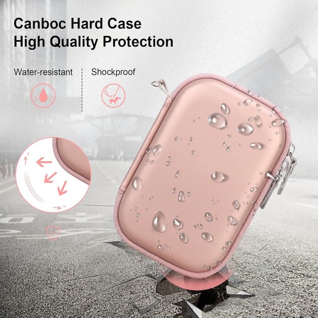 Detalle de Canboc Hard Case for Canon Zoemini 2 / Zoemini Photo Printer (Rose Gold) – Protective EVA Shell & Velvet Lining