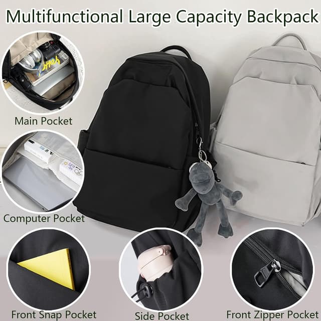 Detalle de Aucuu Zaino casual per portatile 15,6" impermeabile, 25 litri