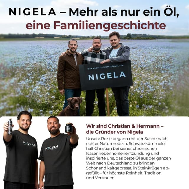 Detalle de Nigela Schwarzkümmelöl Kapseln DAILY – ägyptisches, ungefiltertes Bio-Kaltpressöl (180 Stück)