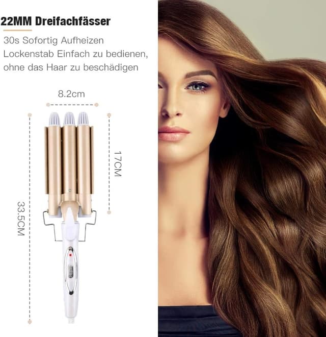 Detalle de 22 mm Dreifach-Barrel Lockenstab für Wellen