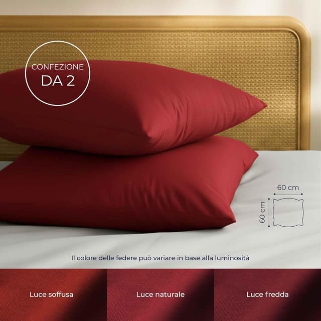 Detalle 2 de Federe cotone rinforzato 60x60, set da 2