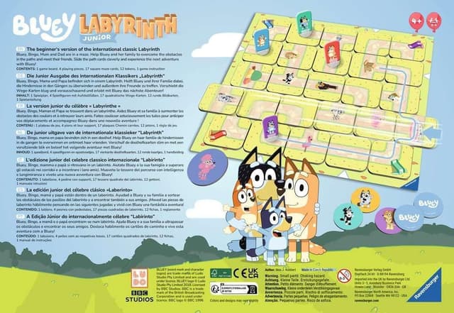 Detalle 2 de Ravensburger Labyrinthe Junior Bluey, jeu de labyrinthe
