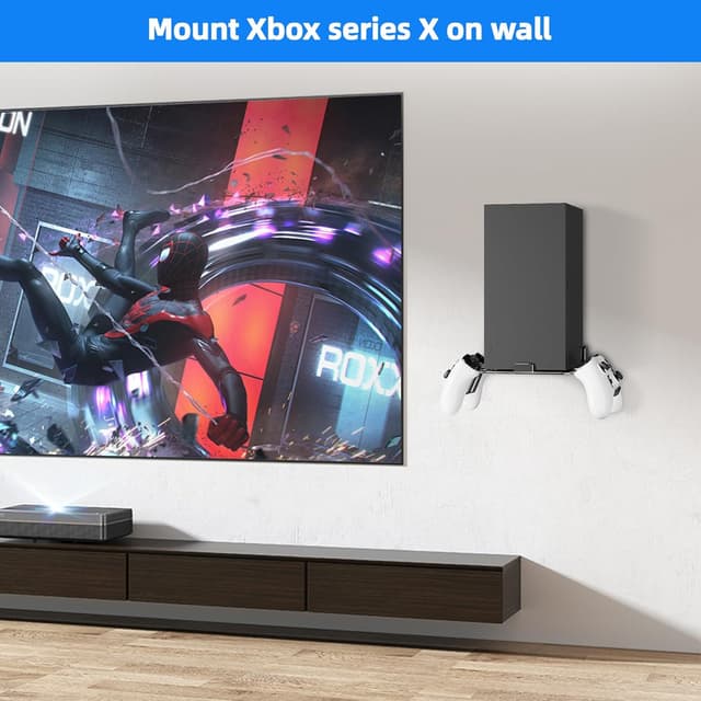 Thumbnail 6 de Bricok Aluminium Alloy Wall Mount Kit for Xbox Series X with Controller Stands and Ventilation Shelf (Black)