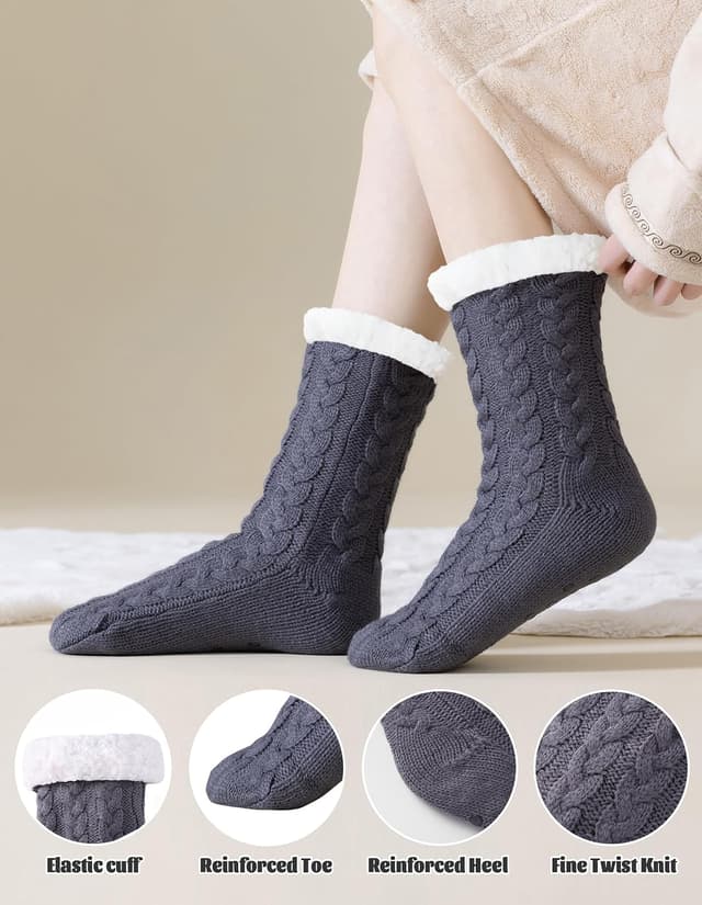 Detalle de FUSACONY chaussettes polaire antidérapantes 4-9
