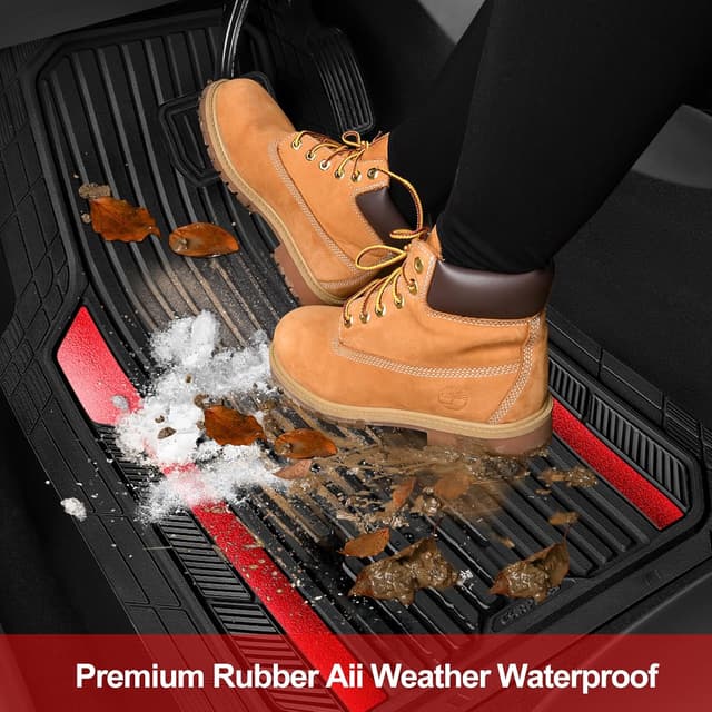 Thumbnail 6 de CAR PASS Heavy Duty Rubber Car Mats 27.2"