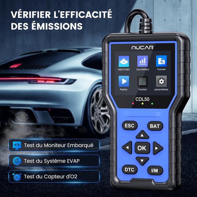 Detalle de Valise Diagnostic Auto MUCAR CDL50 OBD2 : lecteur de codes et effacement des défauts moteur