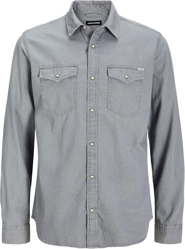 Detalle de Jack & Jones S Jjesheridan Shirt L/S: camicia in jeans uomo