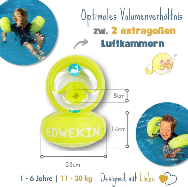 Thumbnail 4 de EDWEKIN Premium Schwimmflügel für Kinder 1–6 Jahre 🏊