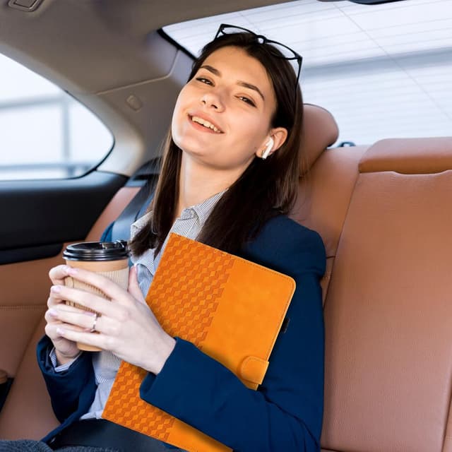 Thumbnail 6 de Vkooer Hülle für Samsung Galaxy Tab S10 FE 10.9 (2025) / S9 FE 10.9 (2023) / S9 11 (2023) – PU-Leder Flip Case mit Stifthalter & Auto Schlaf/Wach, Orange