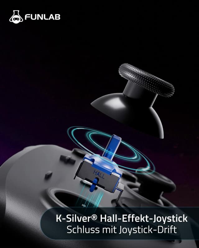 Detalle de FUNLAB Switch 2 Pro Controller für Switch2/OLED – kabelloses Hall-Effekt Gamepad mit 7 RGB-Farben