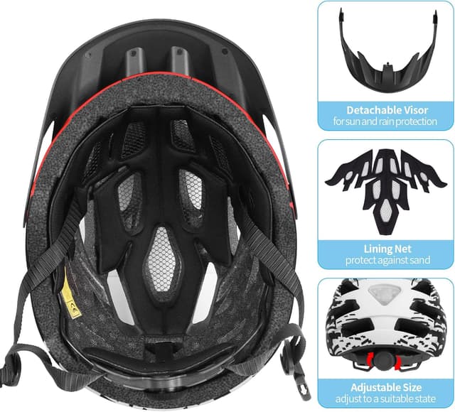 Thumbnail 6 de tadpole Bike Helmet with Tail Light and Detachable Visor (21 vents, adjustable 57–61cm)