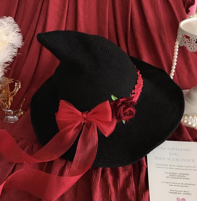 Thumbnail 6 de HKSICHENGKEJIUK Witch Hat With Rose Bow