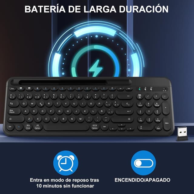 Detalle 2 de Cimetech Teclado Inalámbrico Bluetooth Multi-Dispositivo para Todos