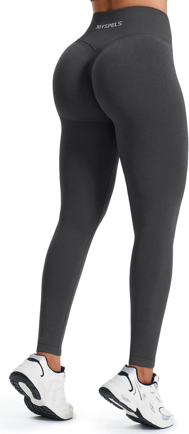 Detalle de JOYSPELS seamless gym leggings for women with high waist ruched scrunch bum