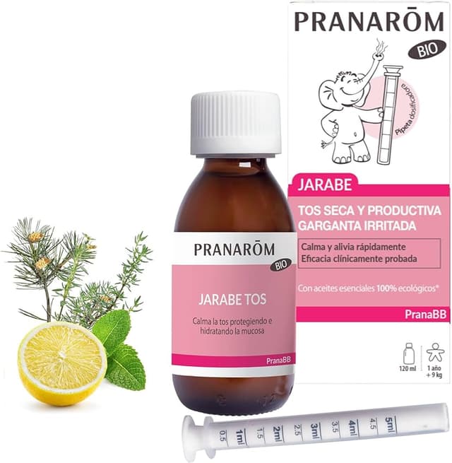 Detalle de PRANARÔM Pranabb jarabe para la tos 120 ml 🍯