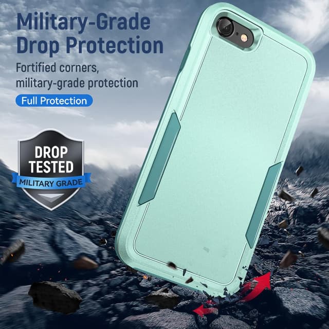 Detalle de Jihucase double-layer iPhone SE 2020/2022 & iPhone 7/8 case with screen protector (Green)