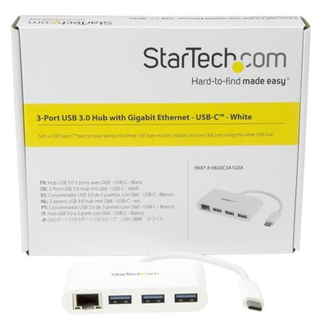 Detalle de StarTech Concentrador USB 3.0 3 puertos y RJ45 1️⃣